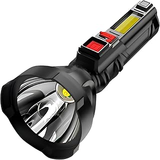 [Bebemax]強光USB充電 超明る300ルーメン LED懐中電灯 防水ABS樹脂製 キャンプ災害対策用 片手収納可能 50000時間長 聚光泛光切替機能付き 充電式懐中電灯