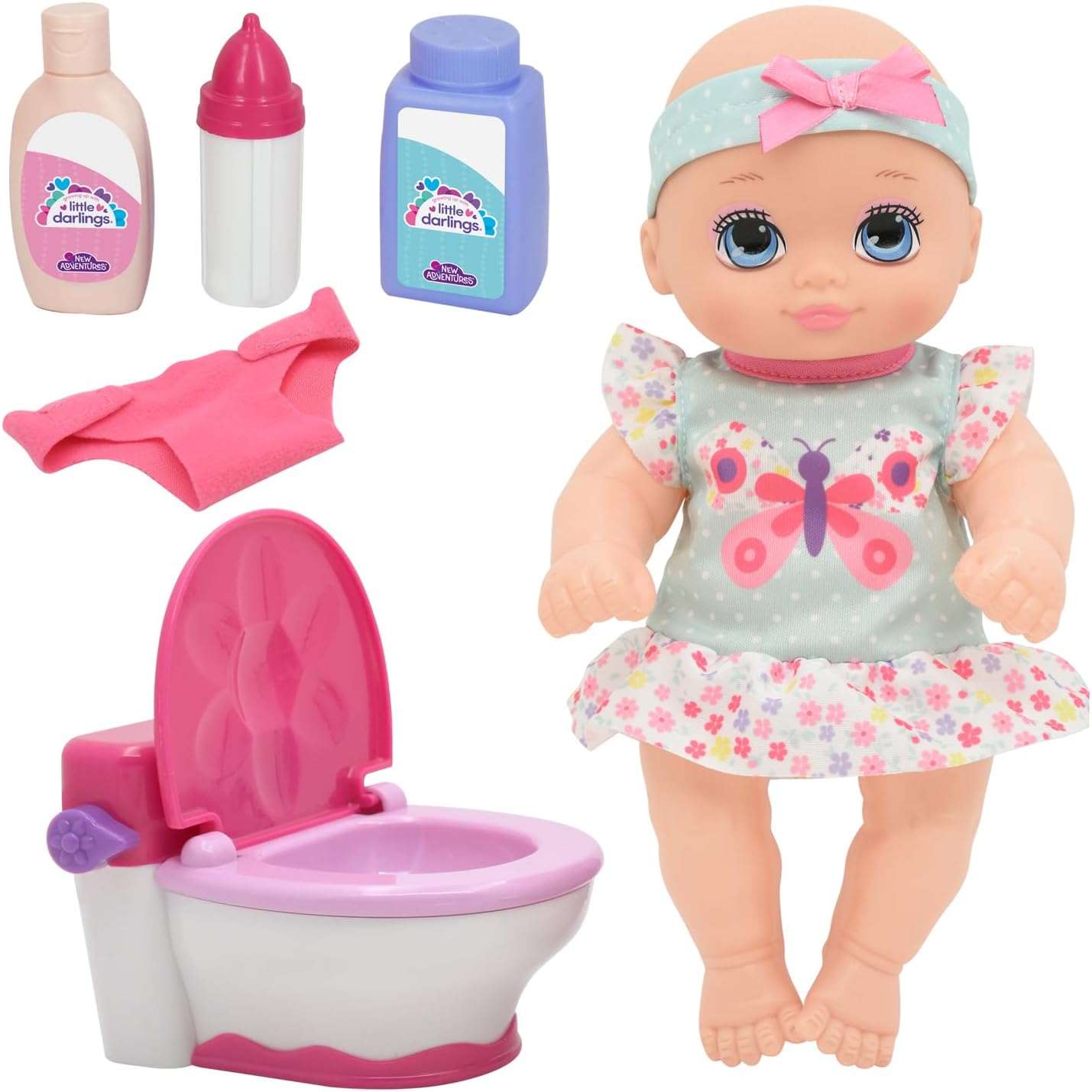 New Adventures - Little Darlings - It's My Potty 10 Inch Doll with Potty Chair, (3518)