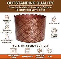 Vista 3 de SHSH trade group Molde de paska para pan de Pascua de 12 onzas, 12 unidades, molde de papel para panettone de Pascua, molde de papel panettone