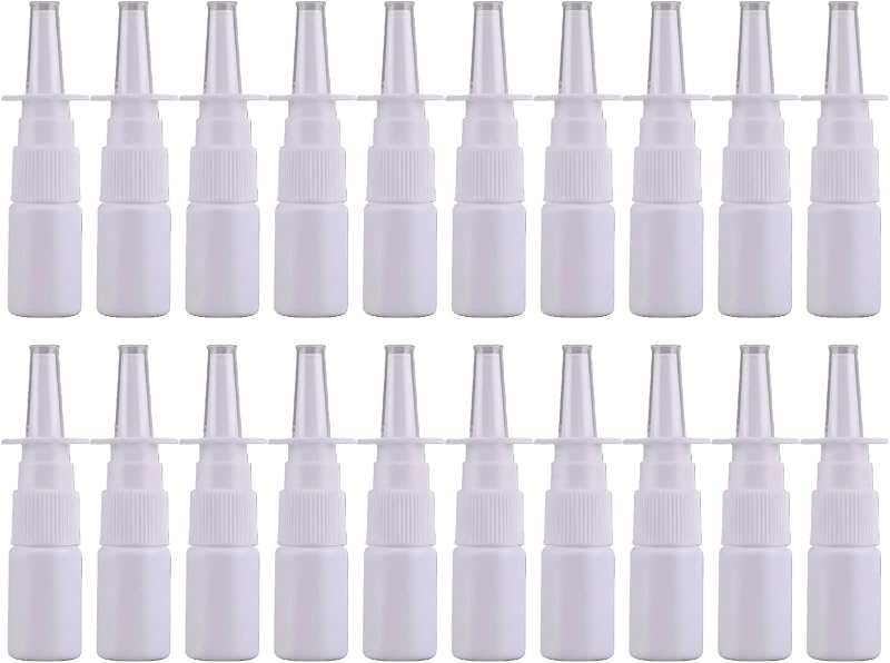 ericotry Frascos Recarregáveis com Spray, Plástico Branco, 10 mL, Pacote com 20