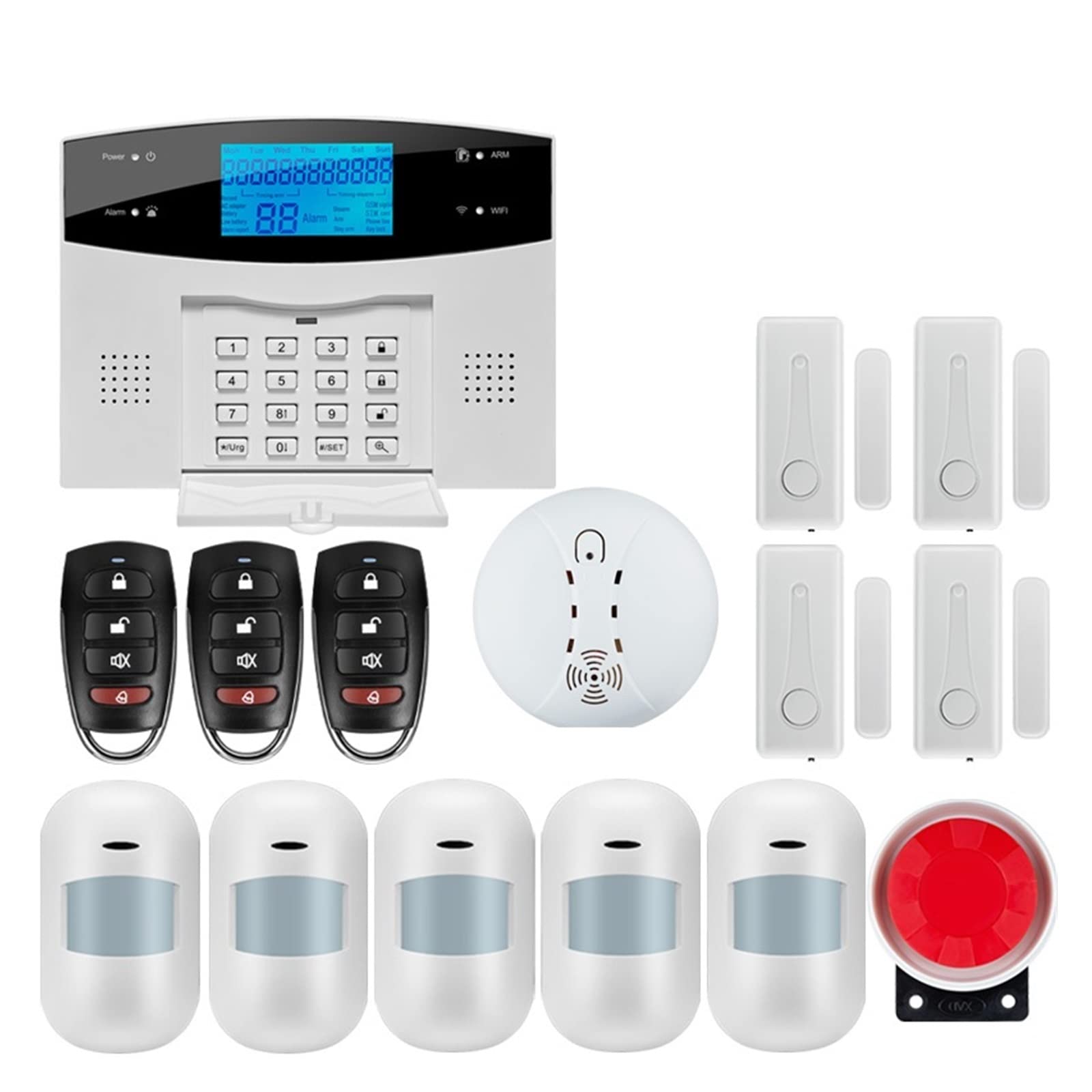 Sistema di allarme di sicurezza, Wireless Smart Home Tuya GSM di allarme sicurezza App SMS Dispositivo del segnale sensore rilevatore movimento della casa controllo IP Camere