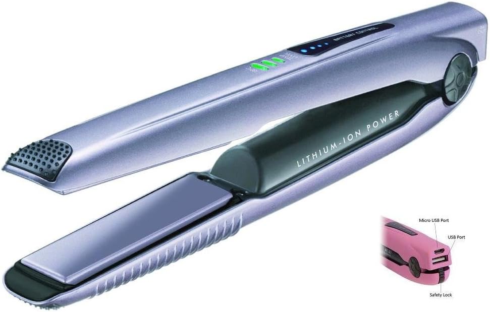 Portable Cordless Rechargeable and Wireless Hair Straightener Titanum & Power Bank UniHair