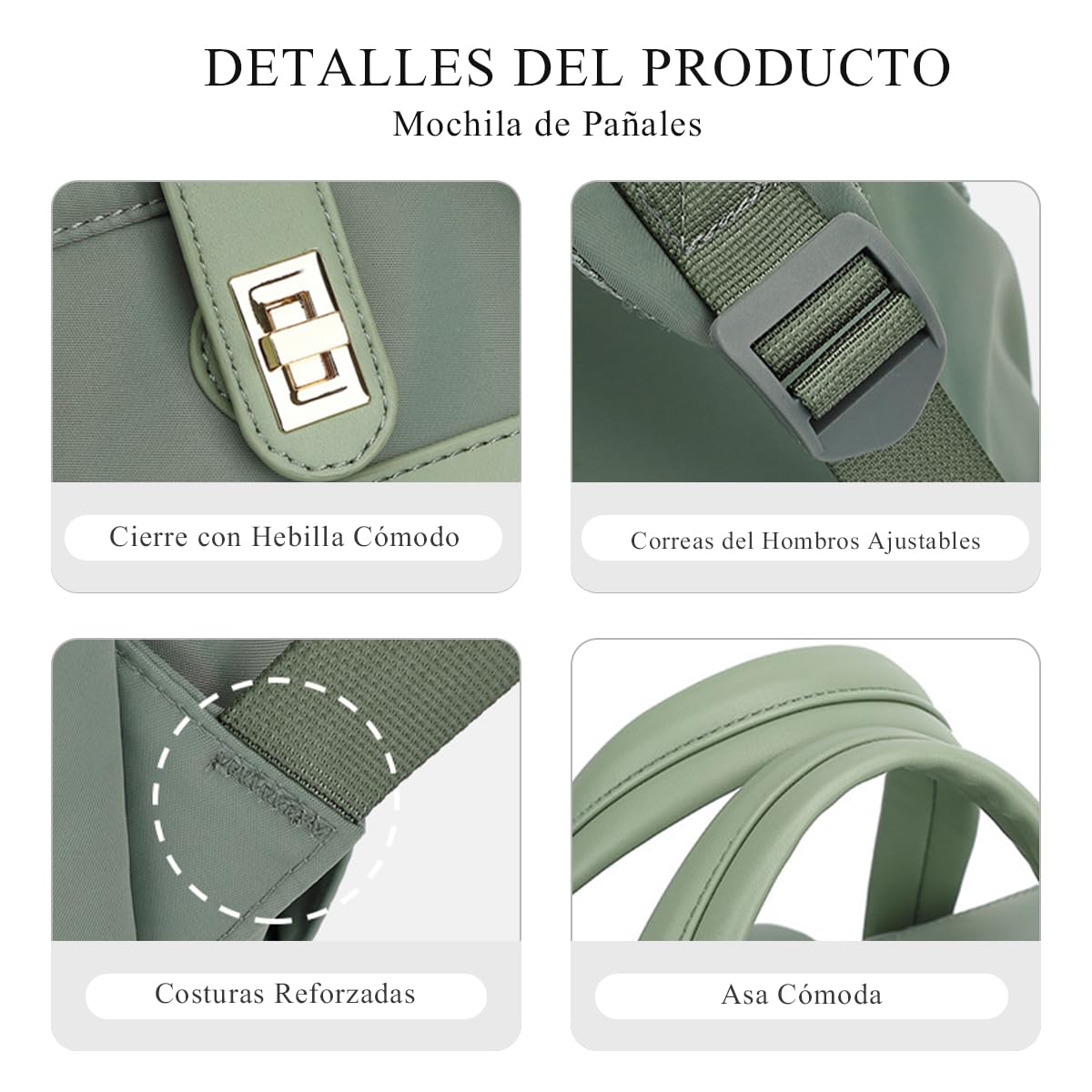 SONARIN Elegante Casual Mochila de Pañales para Bebé,Multifuncional Impermeable Bolsa de Pañales Bolso Cambiador de Viaje Portátil con Bolsillos Aislados Biberones(Beis)