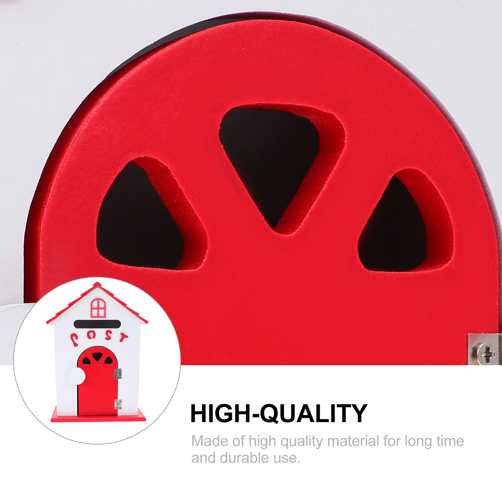 Buzón Escolar de Madera Rojo Montado en Pared para Cartas
