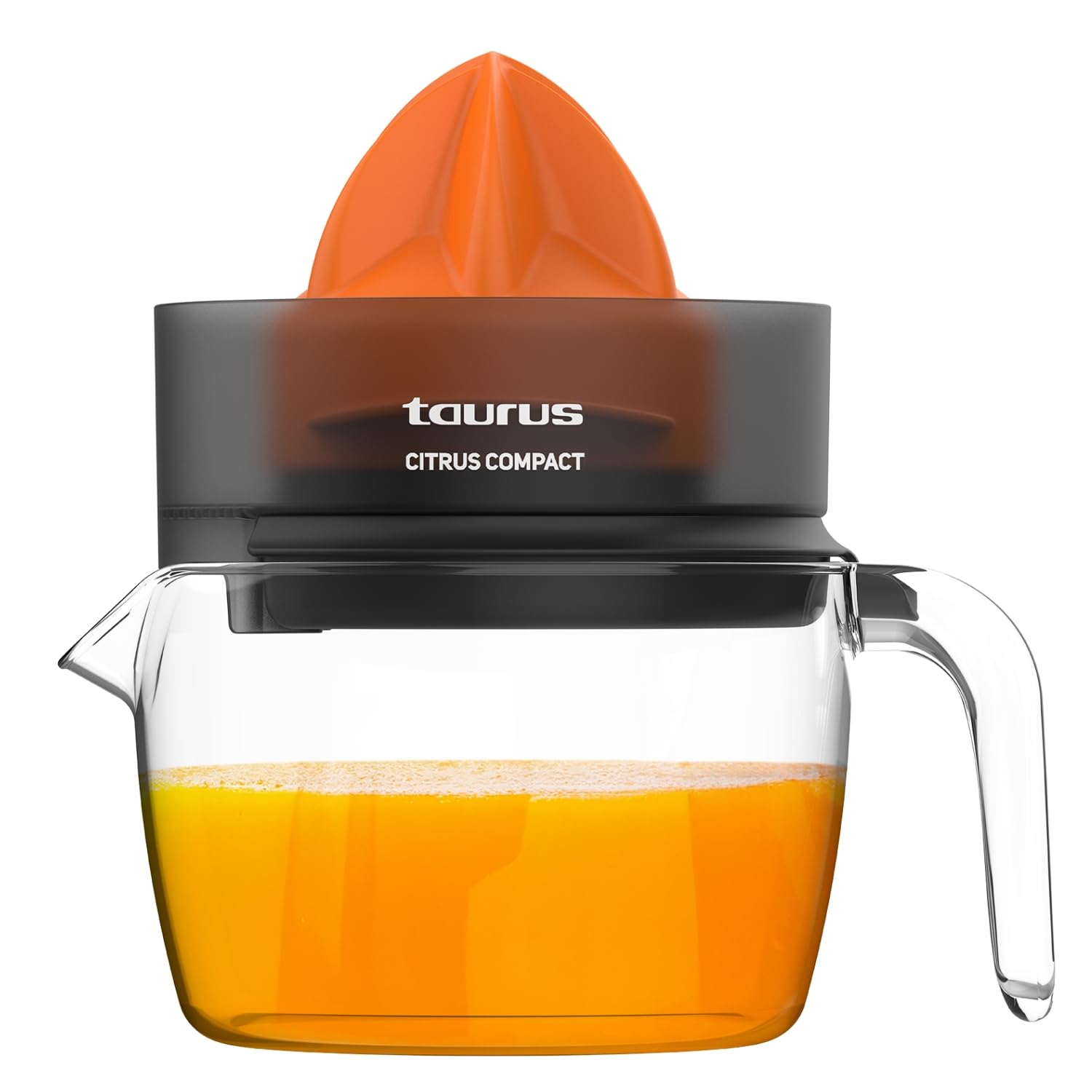 Taurus - Spremiagrumi Elettrico Citrus Compact | Doppio Senso di Rotazione | Cono Extra Large | Smontabile | Lavabile in Lavastoviglie | Design Salvaspazio | Senza BPA | 800 ml