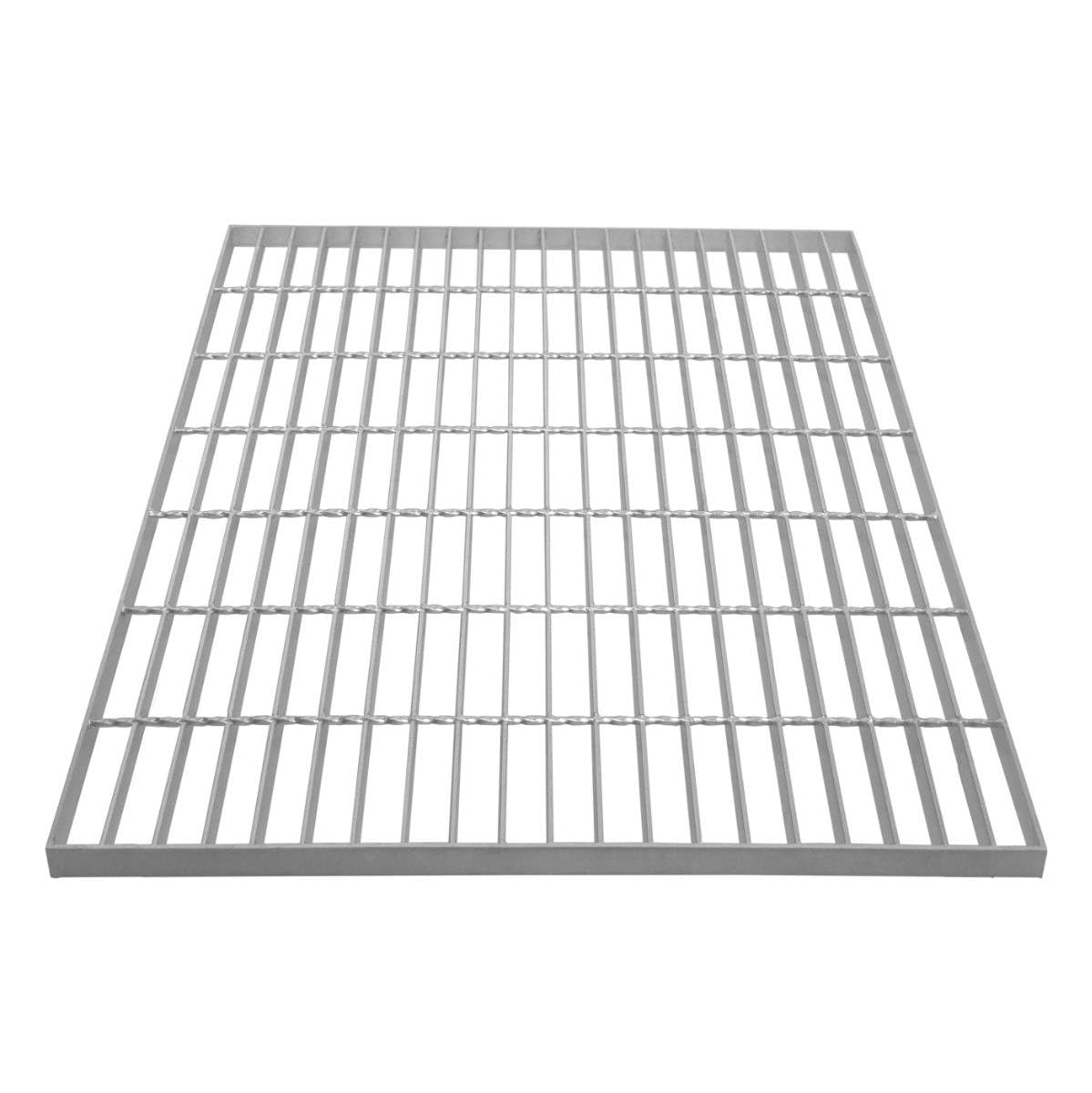 Grille Caillebotis Acier Galvanisé 700mm x 700 mm - Min 260gr/​m² Maille 32 x 100mm Grillage Revêtement Sol Passerelle Passage Voiture - Capacité 490KG - Résistant à la Corrosion EN ISO 1461