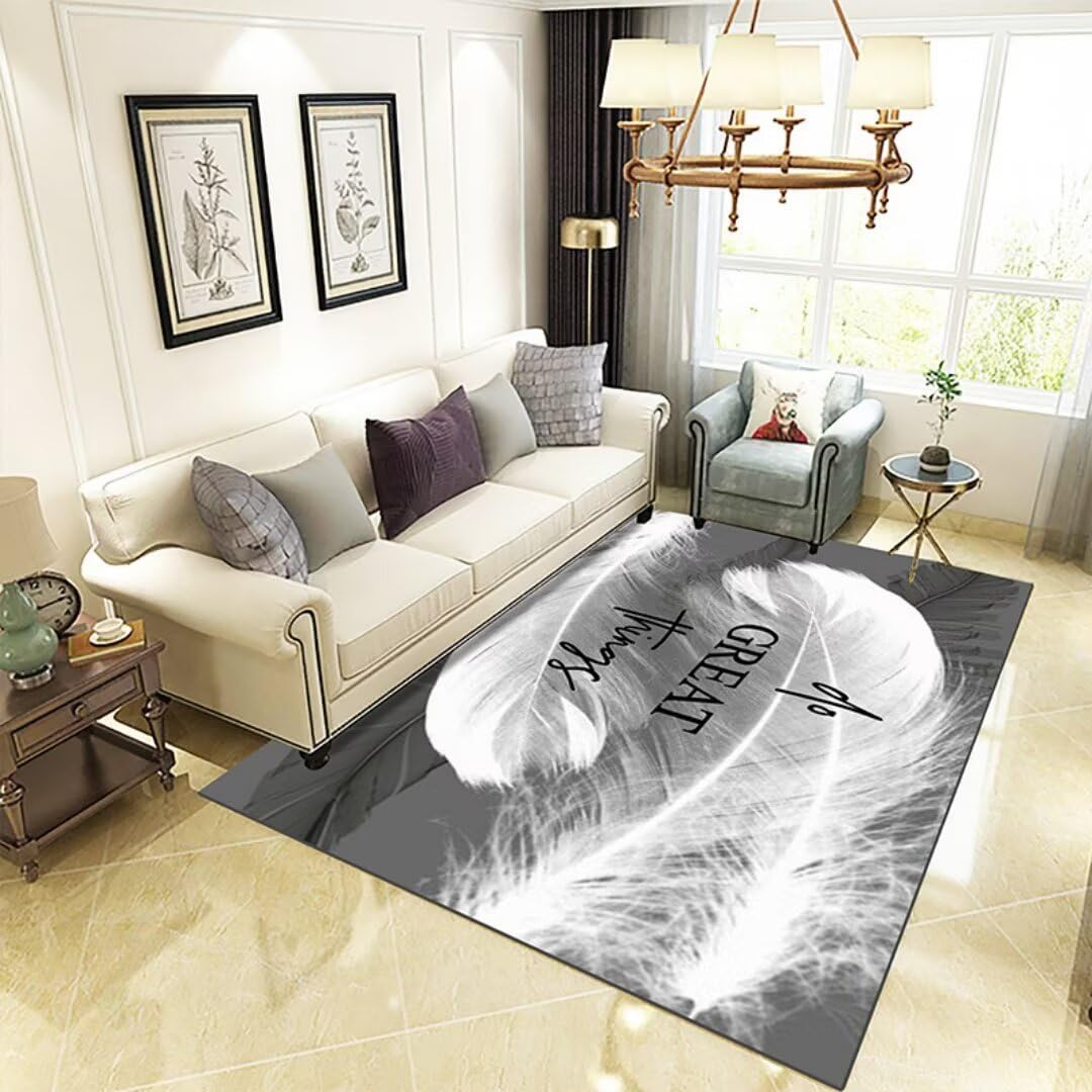 Tapis de chambre ado fille gris et minimaliste, idéal pour décorer un bureau ou un salon cozy