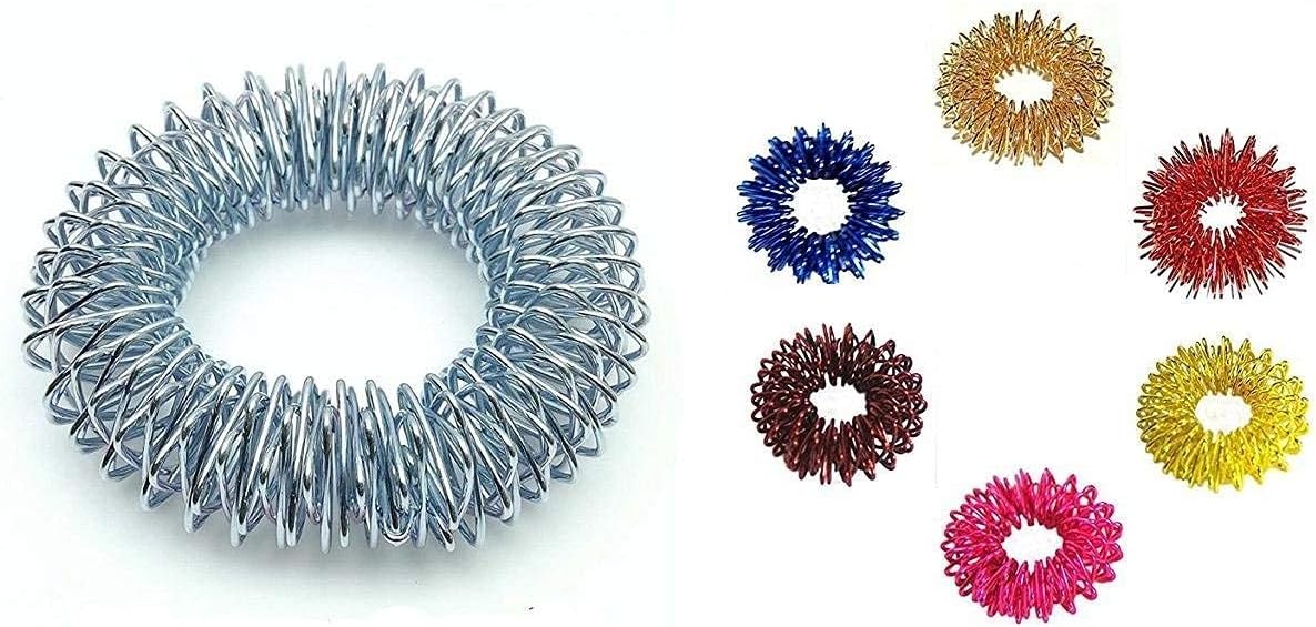 EKIN Sujok Ring Big 1 + Finger Ring 6 Jumbo Leg Classical Manual Massager, Multicolour