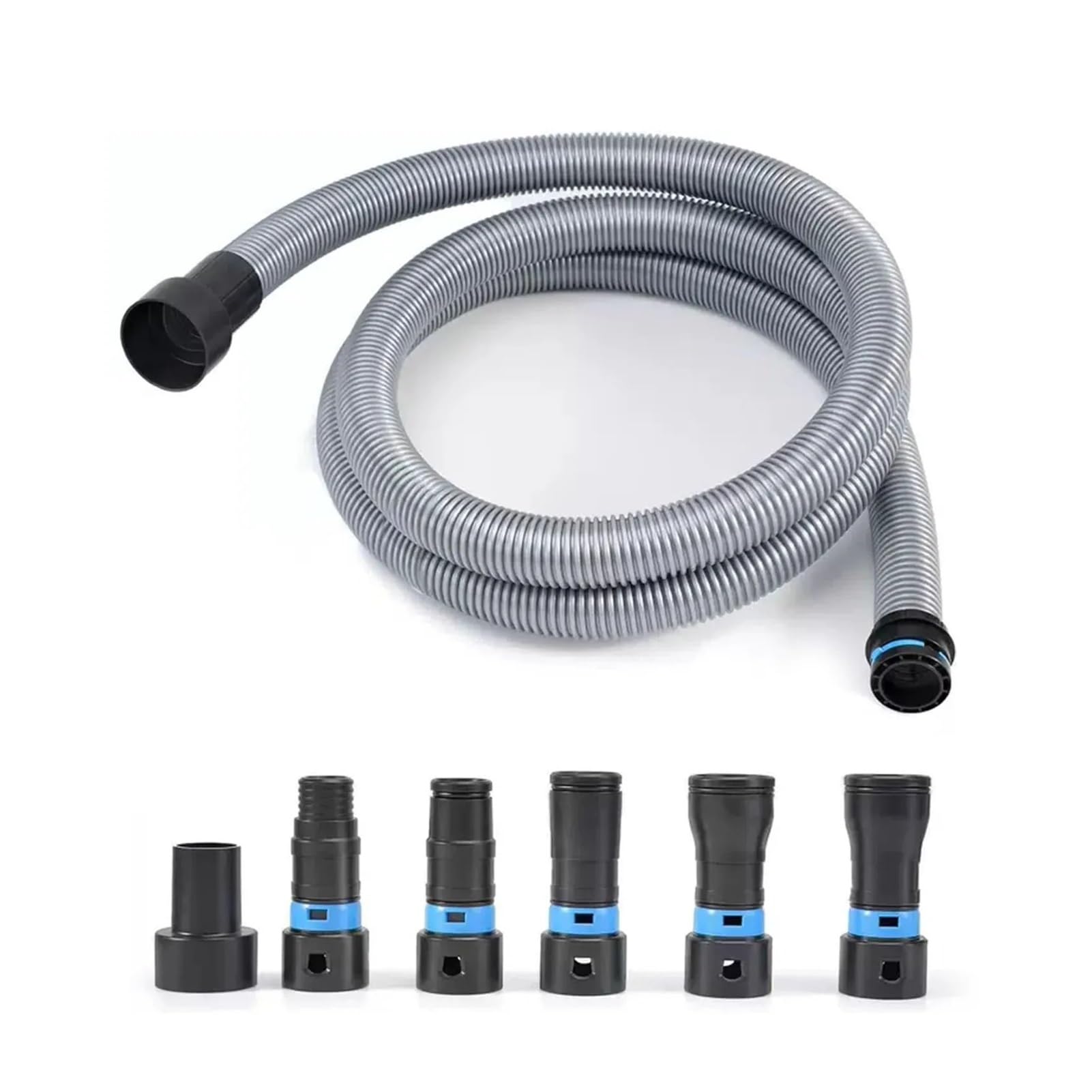 Kit De Manguera De Aspiradora For Recolección De Polvo, Compatible Con 1-1/4 Pulgadas X 10 Pies, Con 6 Adaptadores,