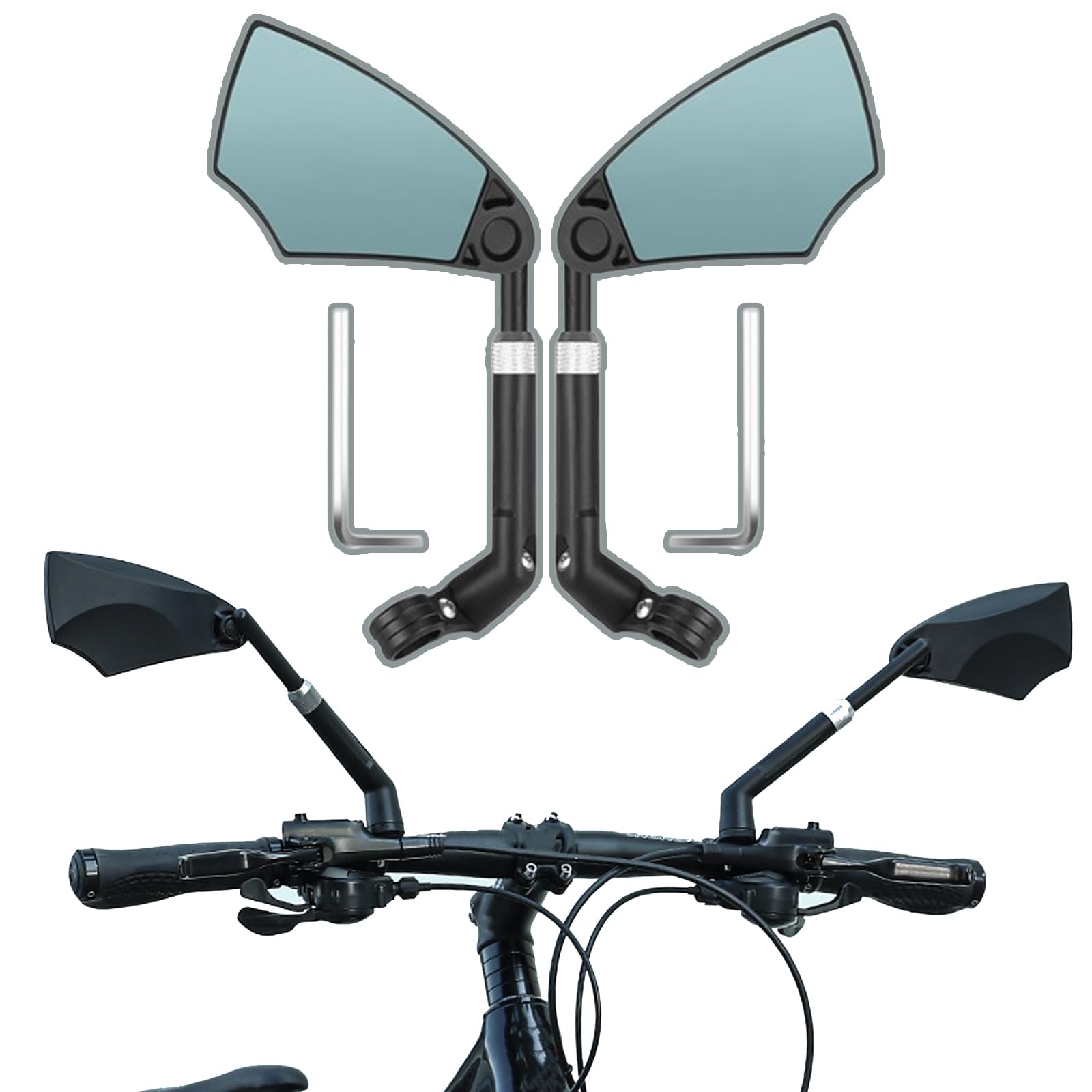 2Pcs Bicycle Mirror for Specialized Epic Comp Epic Hardtail Epic M4 Epic Pro Expedition, 360°Adjustable Bike Mirror Handlebar Mount Wide Angle Shockproof Convex Bike Rear View Mirror