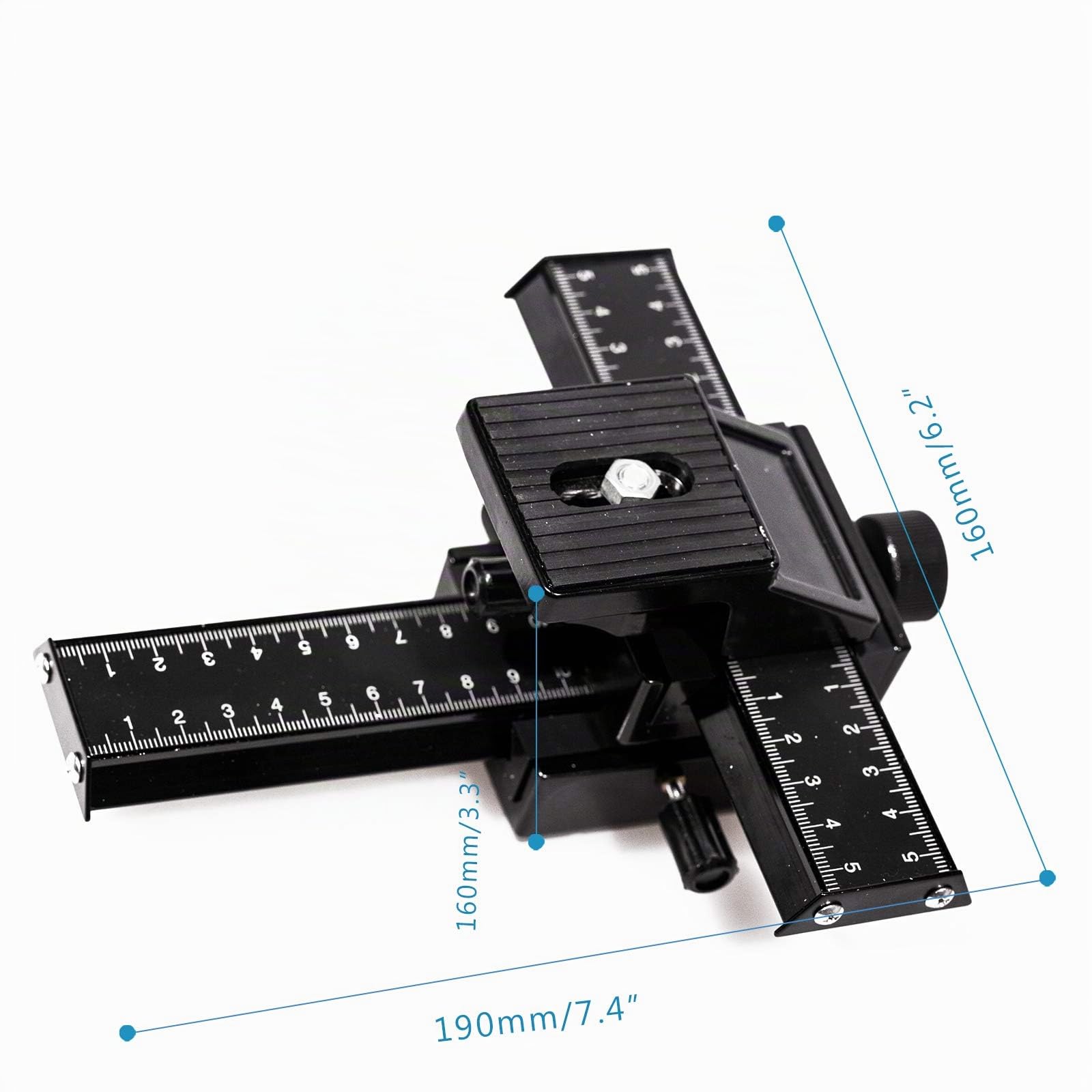 4 Way Enfoque Macro Rail Deslizante de Disparo en Primer Plano para Canon Sony Nikon Olympus Pentax Samsung y Otra cámara Digital con 1/4" Orificio de Tornillo