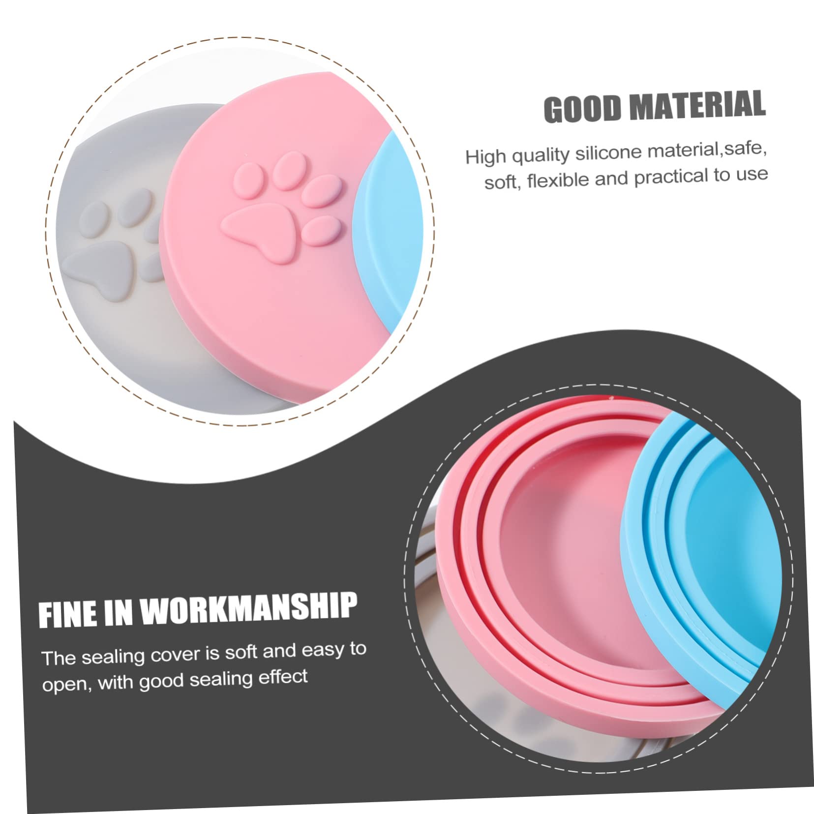 SUPVOX Silicone Sealing Cap Pet Food Can Lids Cat Dog Can Covers for Fresh Storage 4 Pack