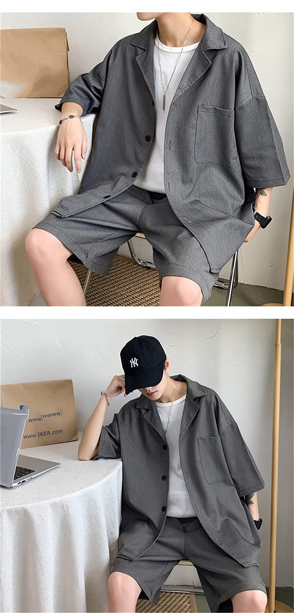 Amazon.co.jp: セットアップ メンズ ジャケット ハーフパンツ ショート