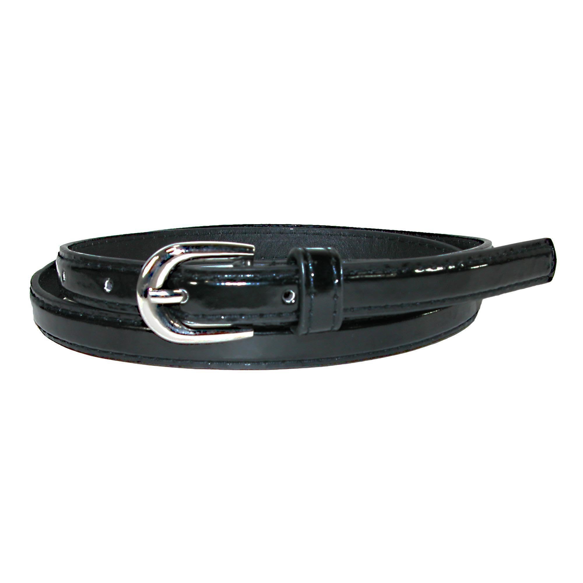 CTM Women's Skinny Dress Belt, Large, Black