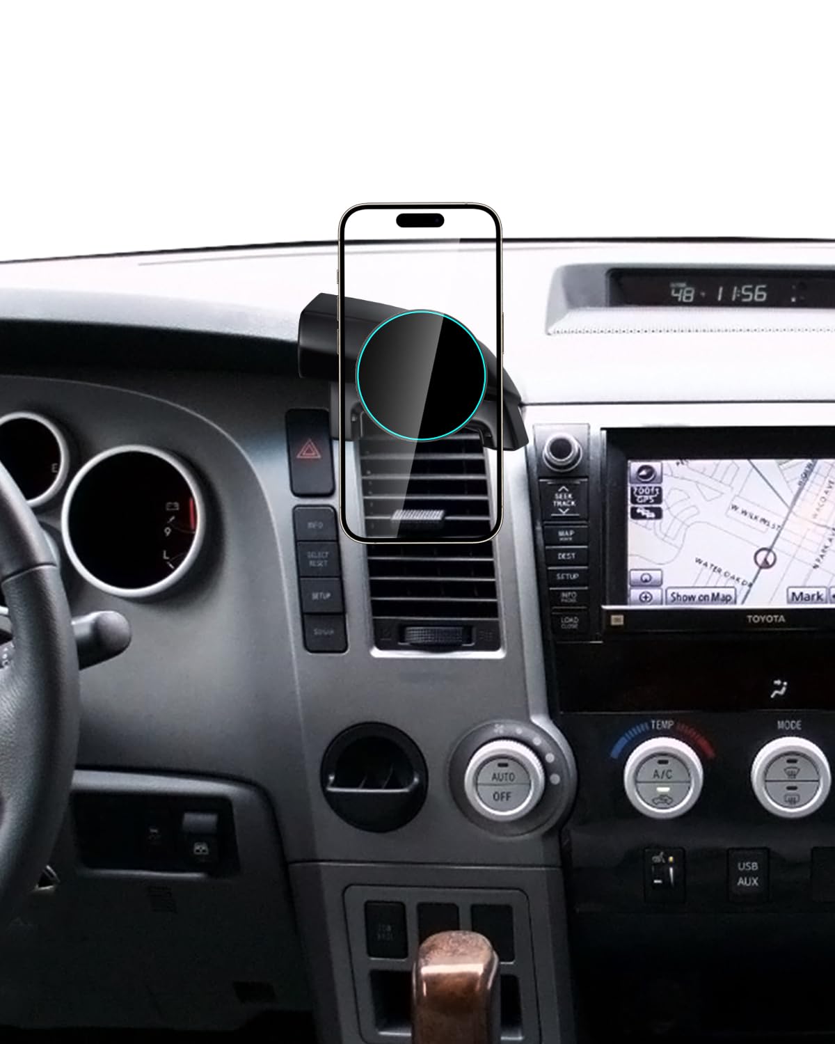 SKYLOTEC Supporto magnetico del telefono del caricatore per Toyota Tundra 2007-2013 | Sequoia 2008-2017 Accessori per supporto telefonico, supporto da auto di ricarica wireless da 15 W per iPhone MagSafe