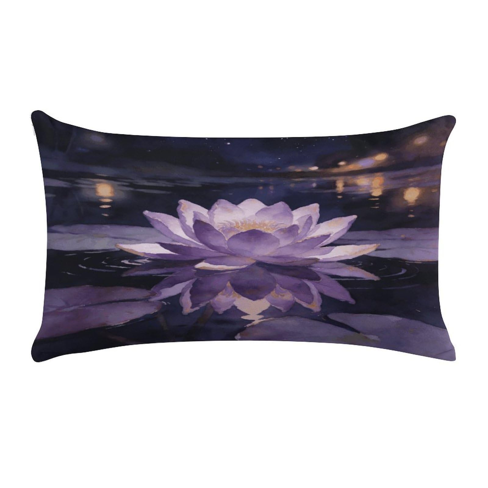 Fodpand Style Night Lotus Gazing At Stars Pillow Cases Set Of 1 Extra Soft Pillow Protectors With Hidden Zipper Perfect For Hotels, Guest Rooms,Bedroom 12X20 Inches Pillows Not Included