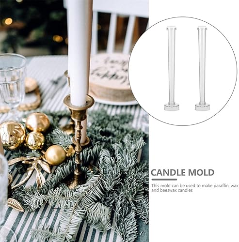 Miniatura 9 de Molde de vela de plástico transparente para hacer velas de pilar cónico de bricolaje 2.05X2.05X10.43 Molde de silicona para decoración del hogar y