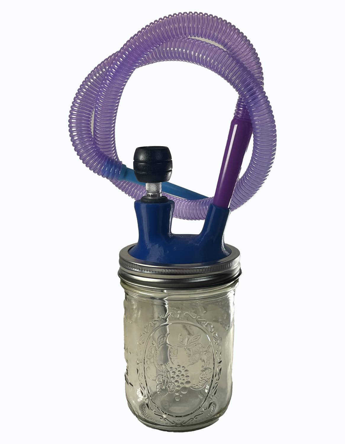 Hookah EZ Clean Mason Jar Hookah set Hand made Blue