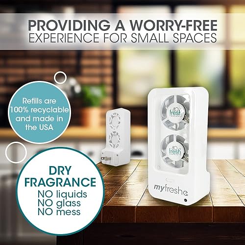 Miniatura 6 de Fresh Products myfreshe - Ambientador enchufable, sin preocupaciones, sin calor, sin vidrio, repuestos de fragancia seca, fabricado en los Estados