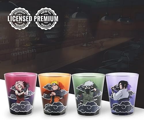 Miniatura 3 de Just Funky - Juego de 4 vasos de chupito de tequila decorativos coleccionables oficiales de Naruto Shippuden de 2 onzas