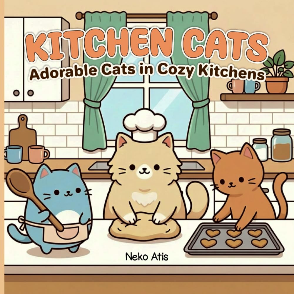 Kitchen Cats: An Adorable Cat Coloring Book for Adults and Teens featuring Kawaii Cats in Cozy Kitchen Scenes for Relaxation (Cozy Critters Coloring Series)