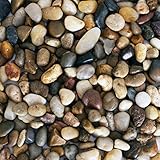 Galashield River Rocks Polished Pebbles Decorative Stones Natural Aquarium Gravel (2 lb Bag)