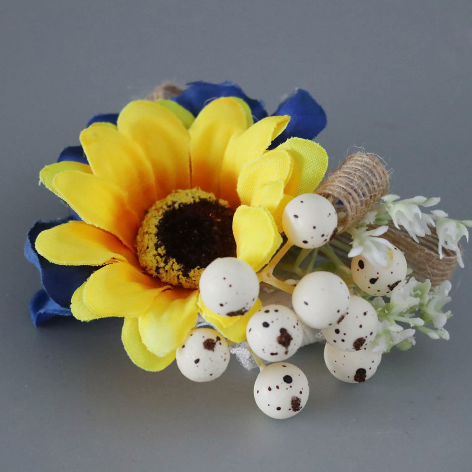 Maizoon Corpetto di girasole fatto a mano, per matrimonio, matrimonio, matrimonio, festa formale e festa di nozze vintage (4 pezzi di girasole