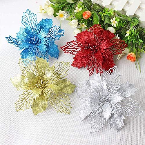 Glitter Fiori di Natale 12Pcs Stelle di Natale