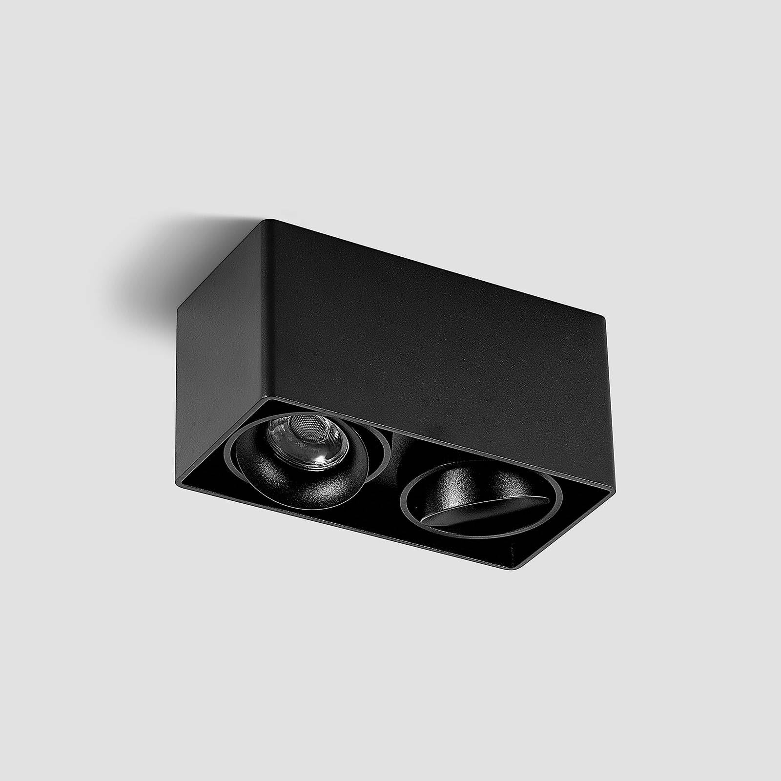 Arcchio lámpara de techo en negro, plafón | lámpara de salón, gu10, 2 bombillas, moderno, angular para pasillo, sala de estar, salón, cocina, comedor
