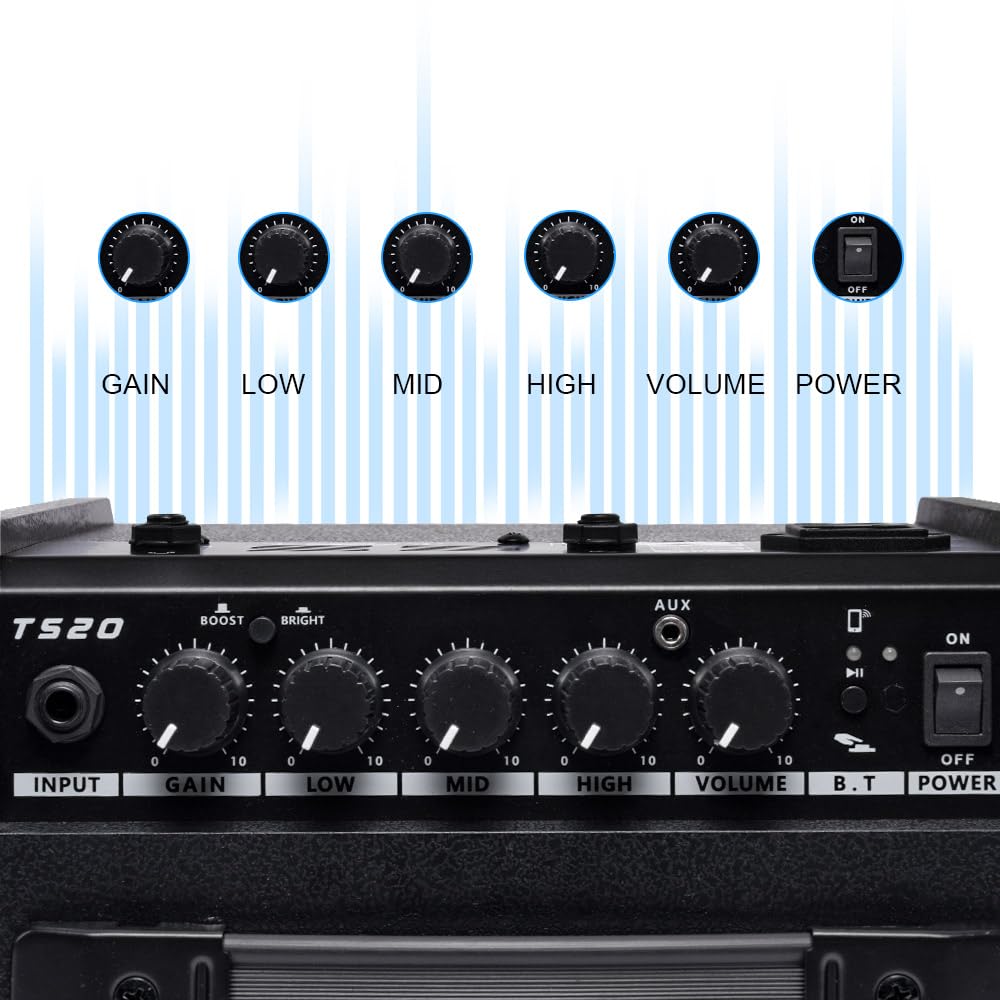 TS20 Bass Combo Amp 20W 6.5" altoparlante overdrive Mid-Scoop