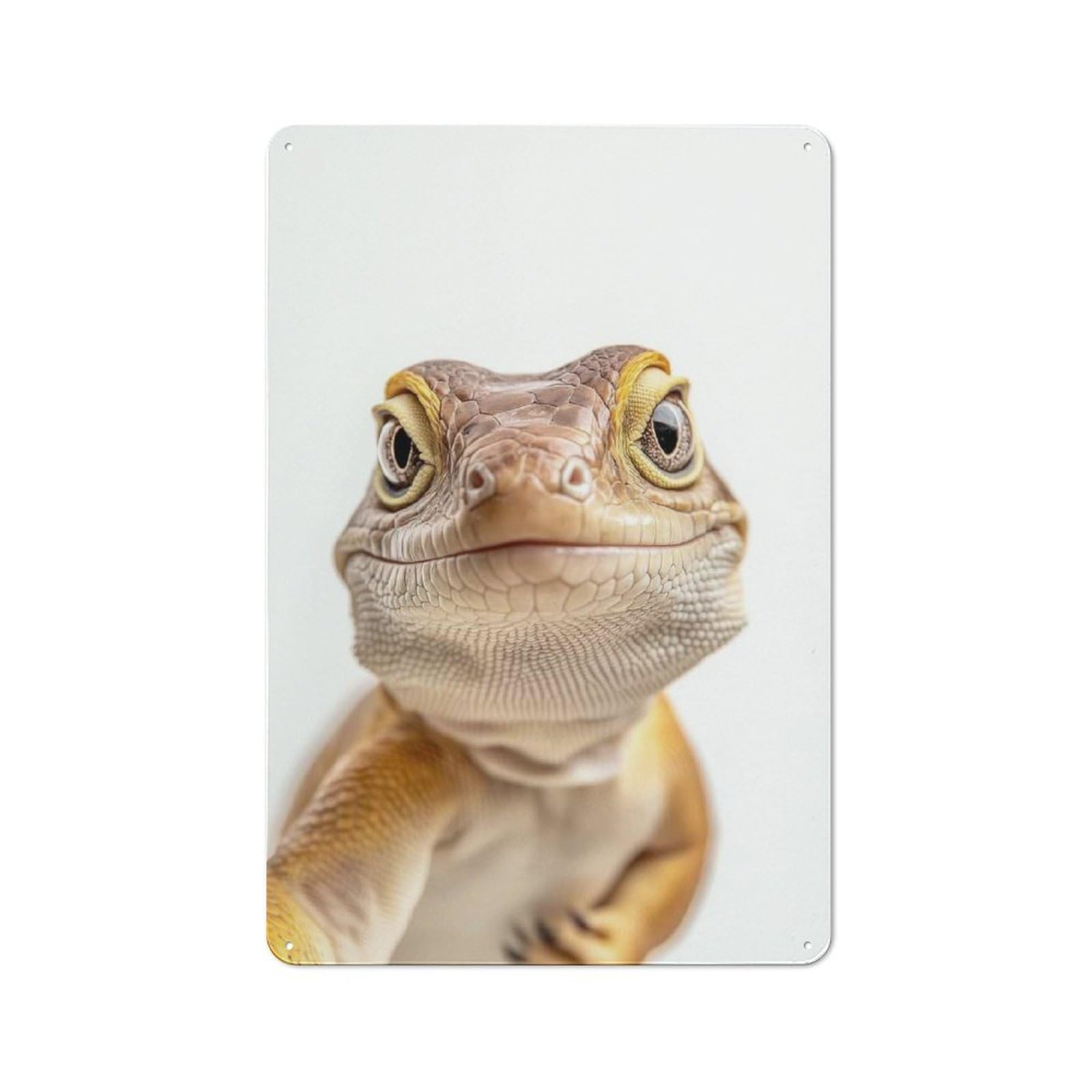 Junmoney A Lizard Taking A Selfie Rustic Metal Sign 30X20cm For Hobby Room Or Studio, For Kitchen, Dining Room And Home Bar Wall Decor