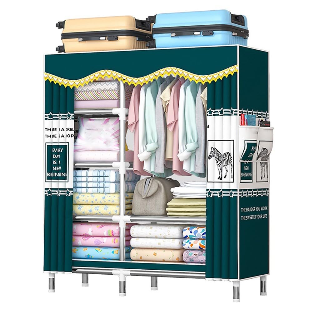 Stoffschränke, 105 x 45 x 170 cm, tragbarer Kleiderschrank, Aufbewahrungsschrank, tragbare Schrankregale, Bequeme Stoffe, Stahlrahmen, extra stark und langlebig für Kleidung