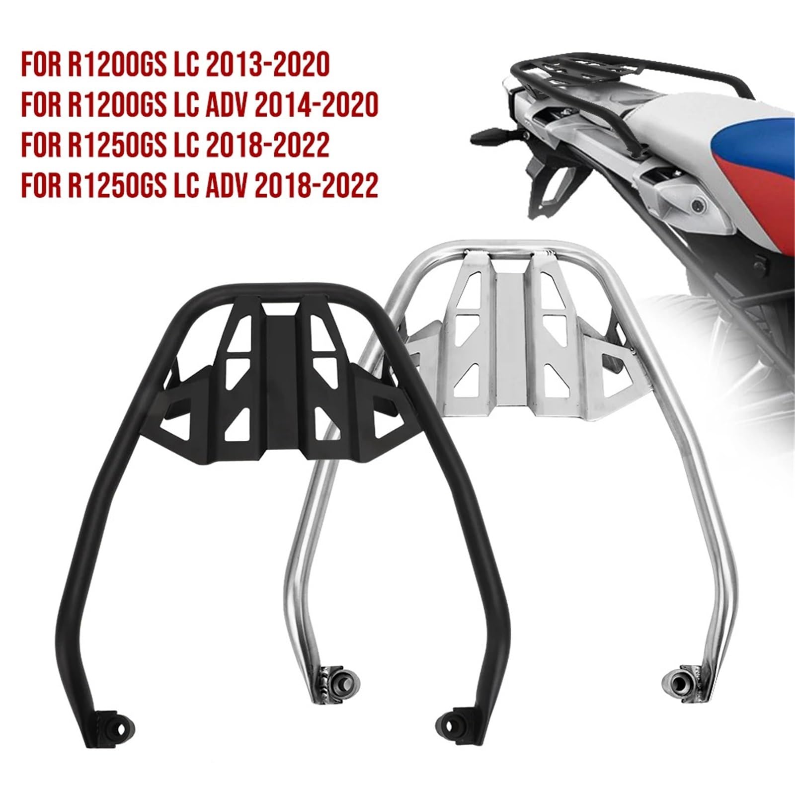 Uchwyt Topcase Pasuje do BMW R1200GS R1250GS LC ADV R1200GS 1250 GS Adventure Motocykle bagażnik motocyklowy Wspornik(Silver)
