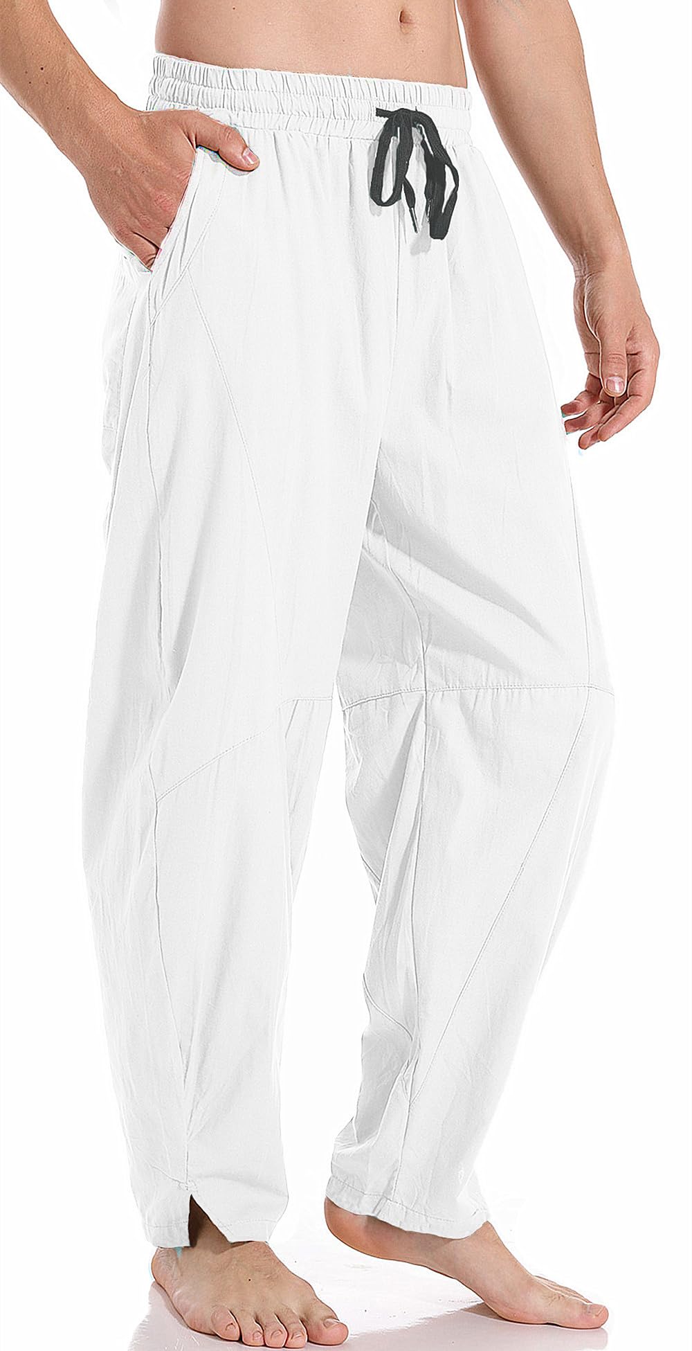 AITFINEISM Men's Elastic Waist Drawstring Casual Baggy Pajama Yoga Pants