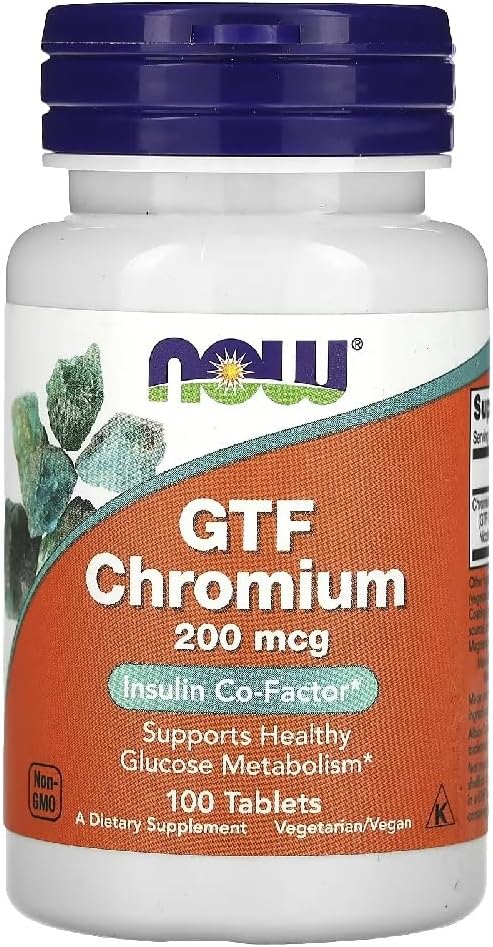 Now Foods โ GTF Chromium 200mcg | Supports Healthy Blood Sugar Levels โ 100 Tablets