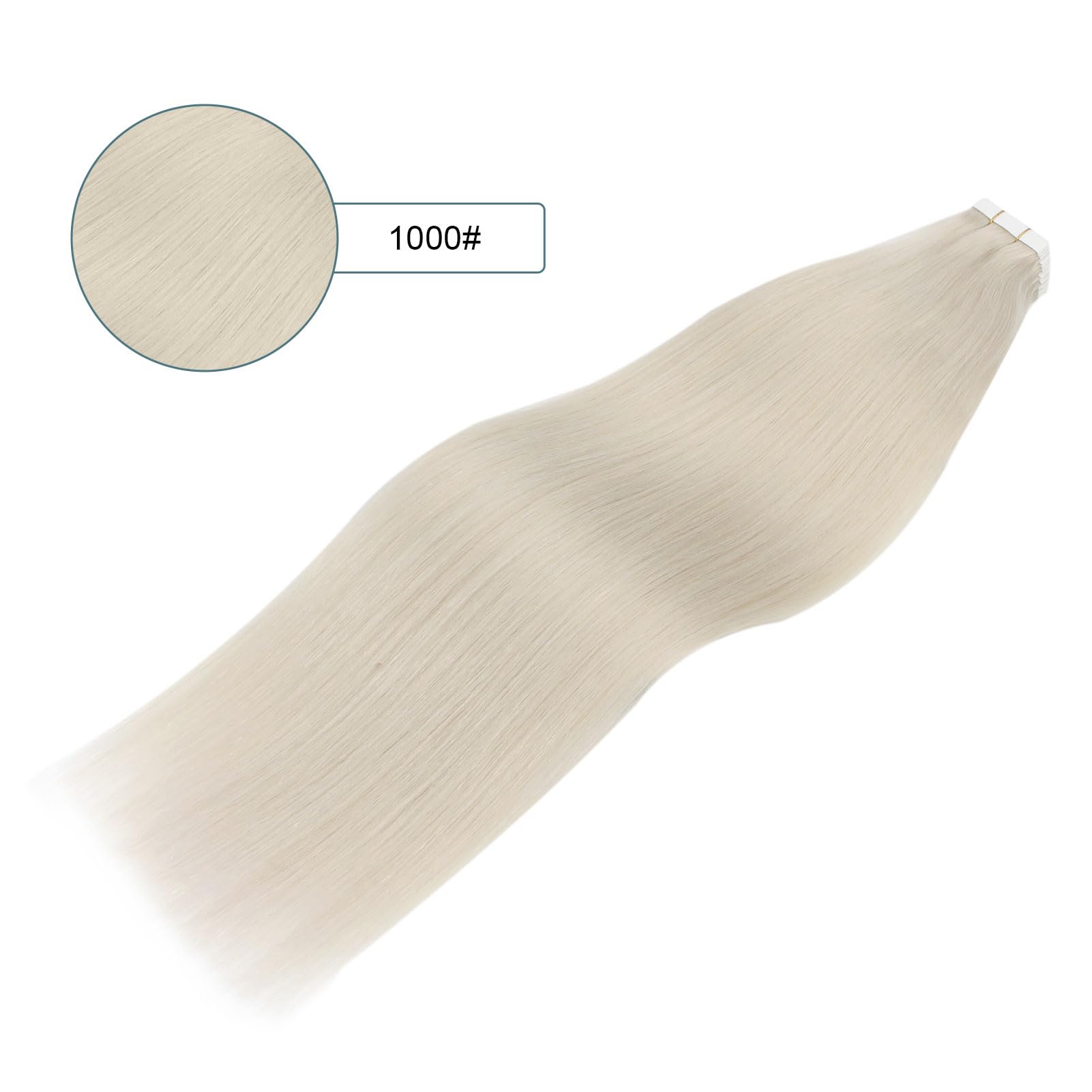 Sassina Tape in Extensions Echthaar 50cm Unsichtbare Blond Extensions Tape in Haarverlängerungen Echthaar Unsichtbare Nahtlose Skin Weft Tape in Echthaar 50g #1000 20 Stück