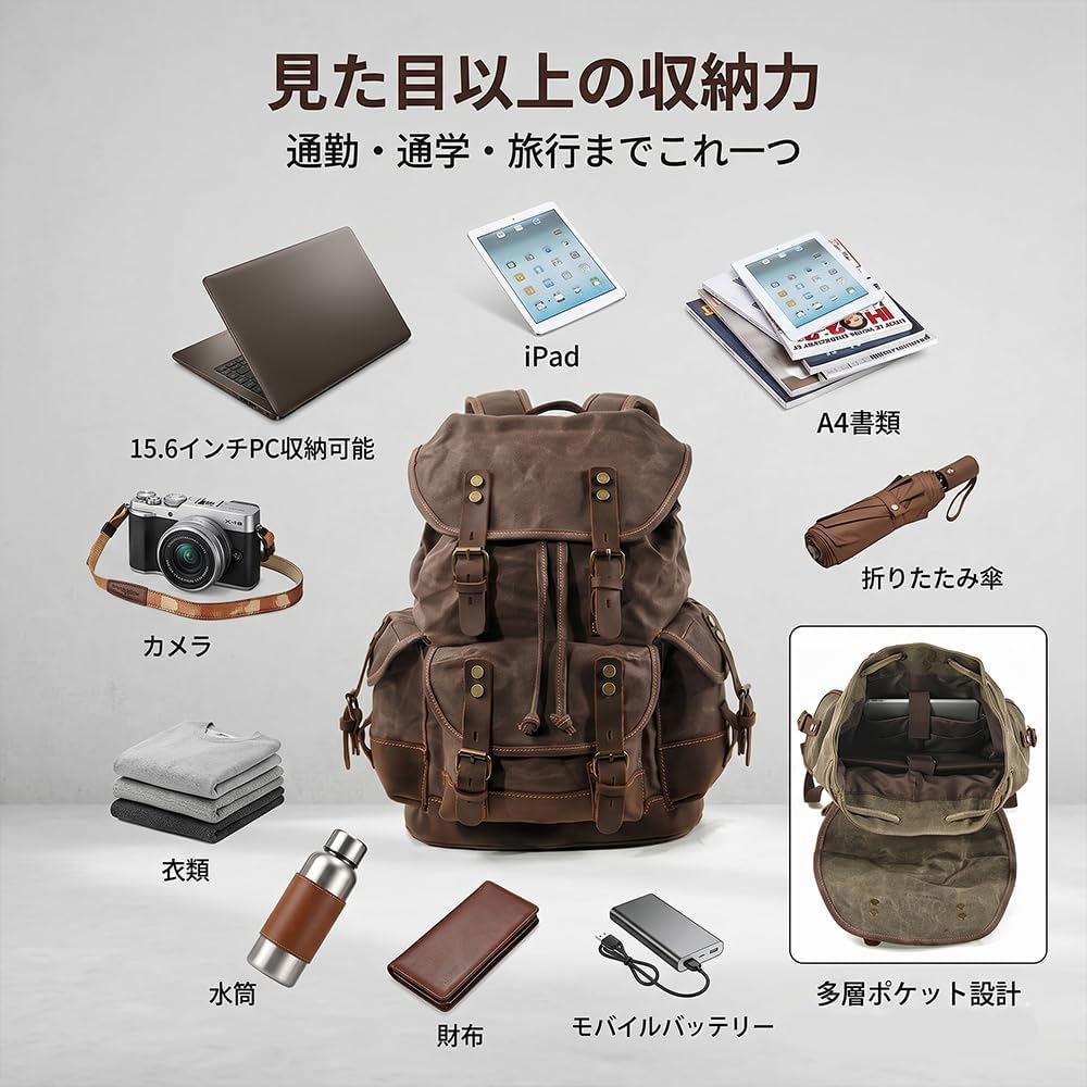 レザーバックパック Amazon.co.jp: [ZVGT] リュックサック メンズ 大容量 バックパック