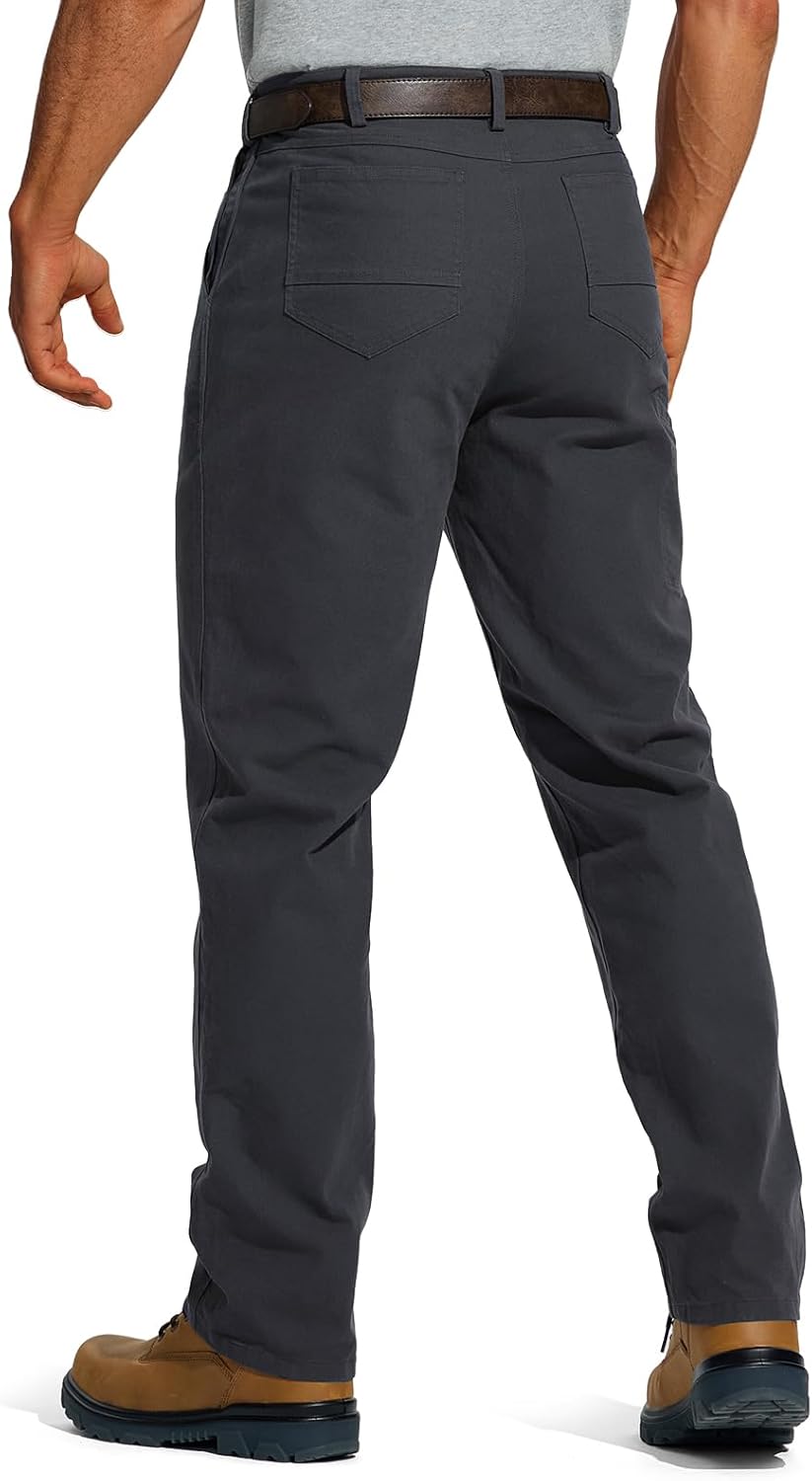 HISEA Flex Work Pants for Men Construction, Mens Stretch Canvas Utility Pants with 7 Pockets - Image 2