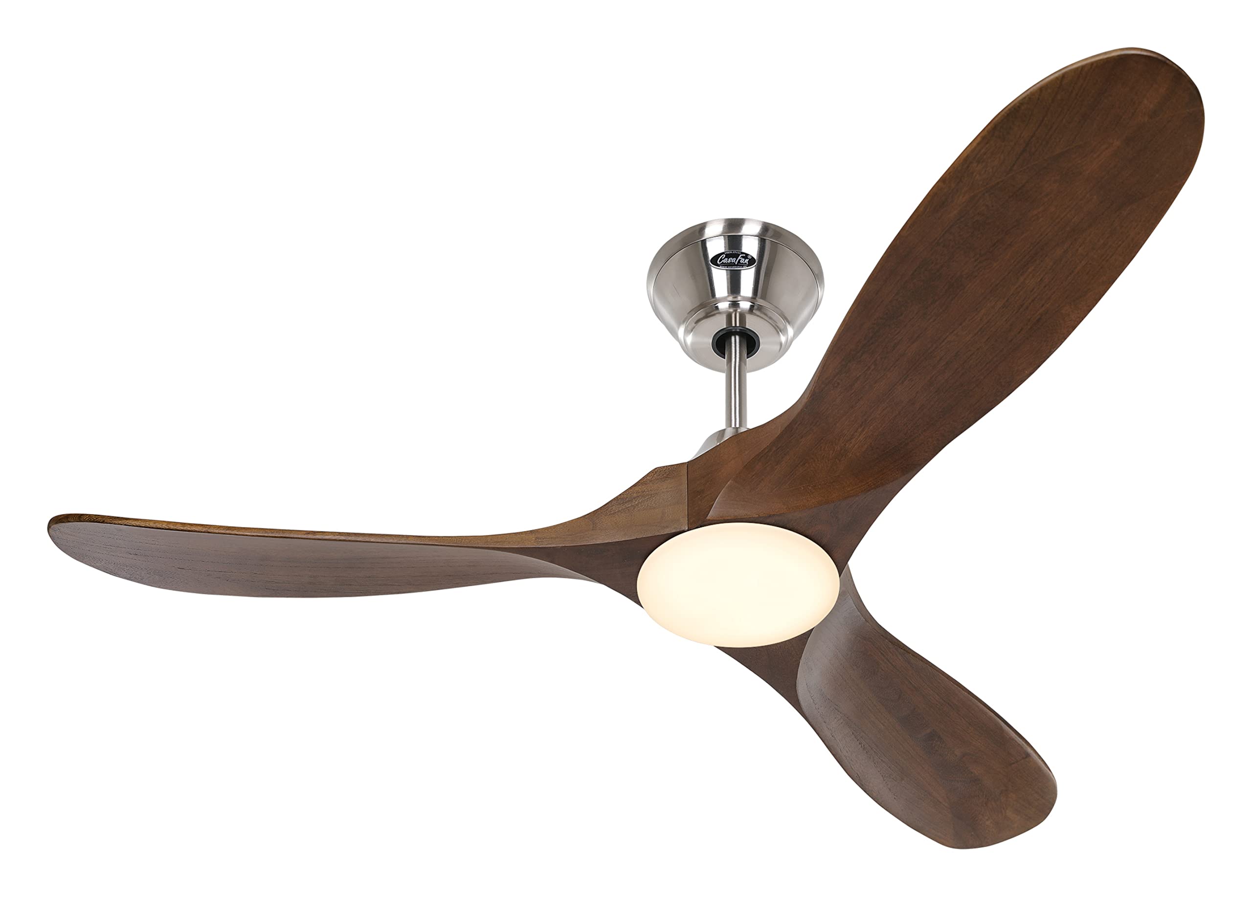 CasaFan ECO GENUINO-L 122 Deckenventilator mit LED-Beleuchtung, Energiesparender & leiser Ventilator mit Massivholzflügeln, 6 Geschwindigkeitsstufen mit Fernbedienung, für Räume bis 16 qm
