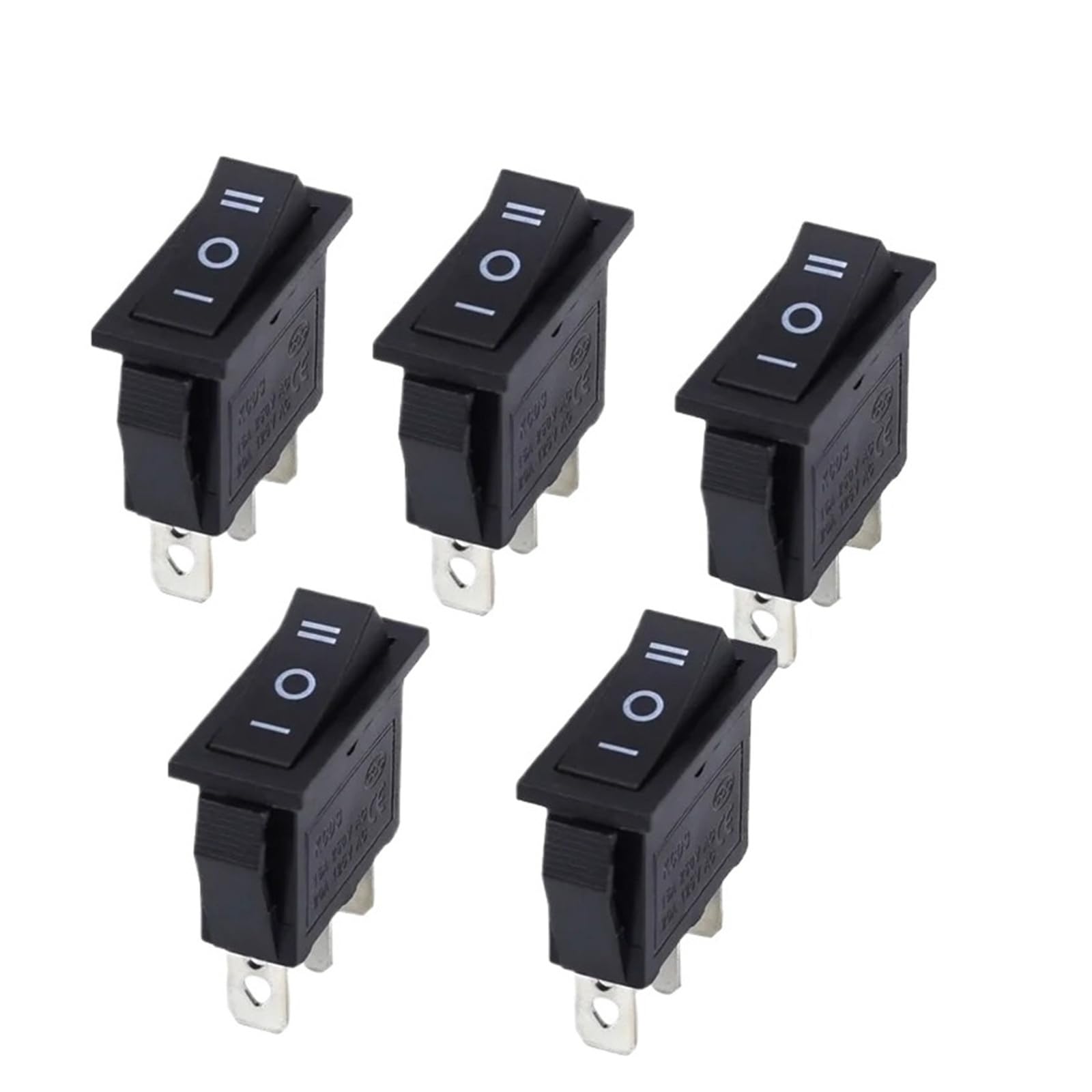 Commutateur 3 plots SPDT KCD3 supportant 15A 250V avec boîtier rectangulaire noir
