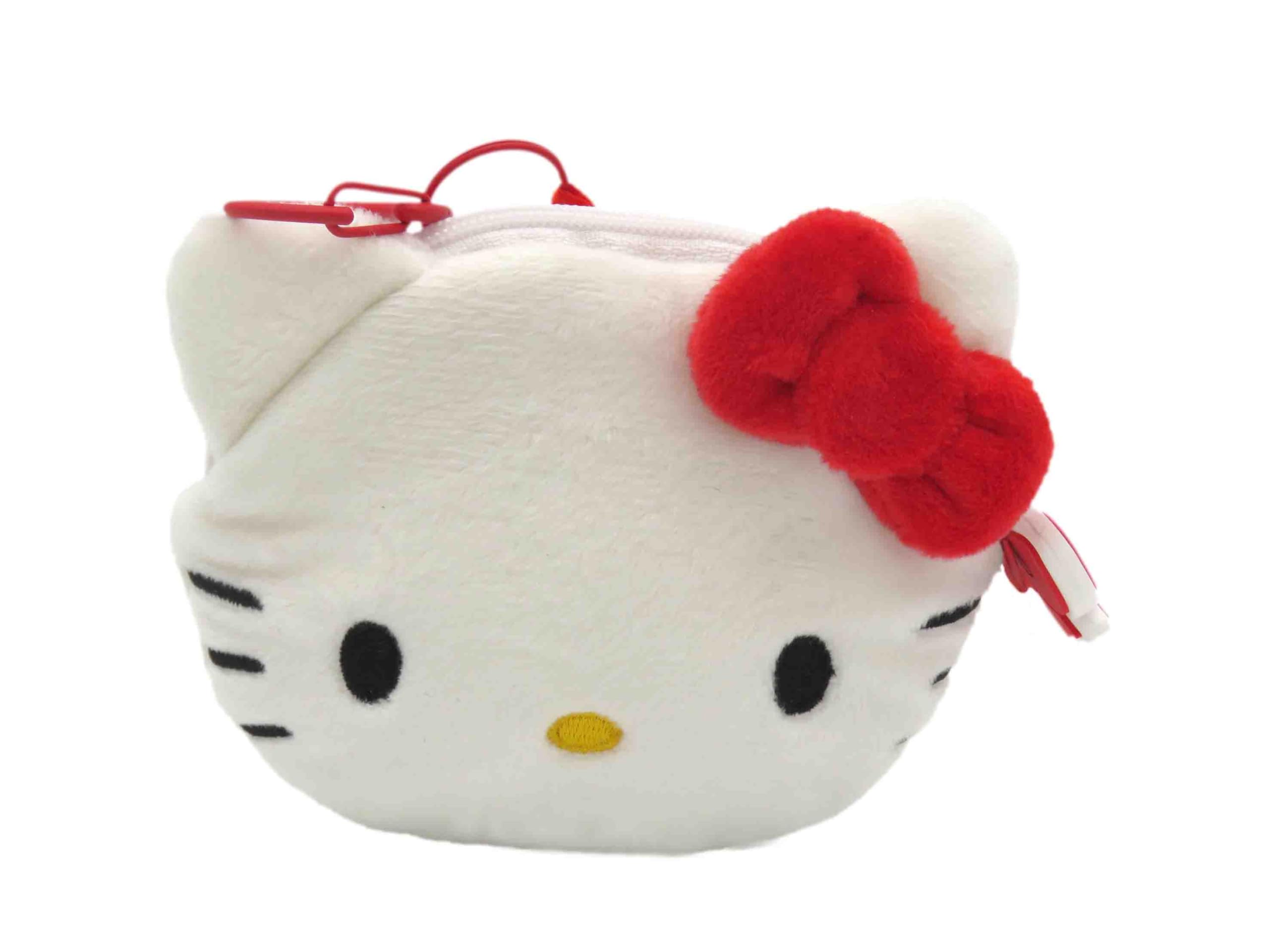 CyP Brands Hello Kitty, Sanrio, Purse, Bag, 3D Figure, Kuromi Face, Plush, Black, Official Product, White, Sanrio Hello Kitty Wallet Hello Kitty