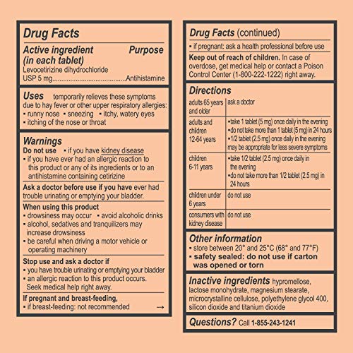 Curist Generic Levocetirizine 5 Mg (90 Tablets) Allergy Pills, 24 Hour Allergy Relief & Generic Guaifenesin 1200 Mg (150 Tablets) Extended Release - Maximum Strength Mucus Relief #TOP3