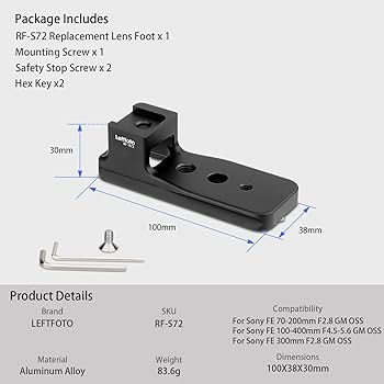 Amazon | Leftfoto 交換用レンズフット Sony FE 70-200mm F2.8