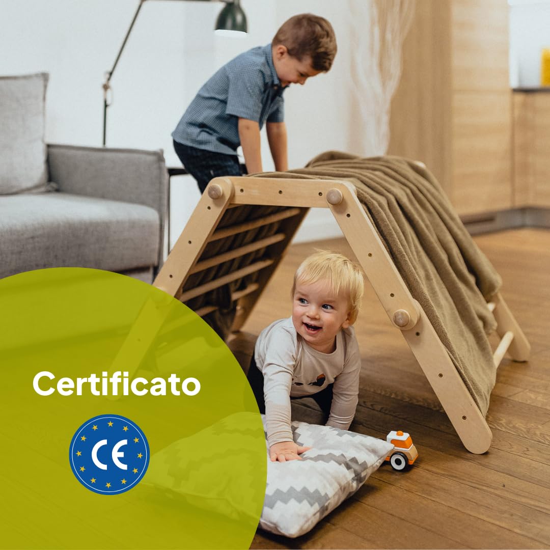 Ette Tete FIPITRI • 5 segmenti modificabile Triangolo di Arrampicata, Ispirato a Emmi Pikler (con rampa)