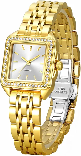 BESTKANG Women Watches Fashion Wristwatch Quartz Waterproof Watch Stainless Square Watch Women’s Golden Watches