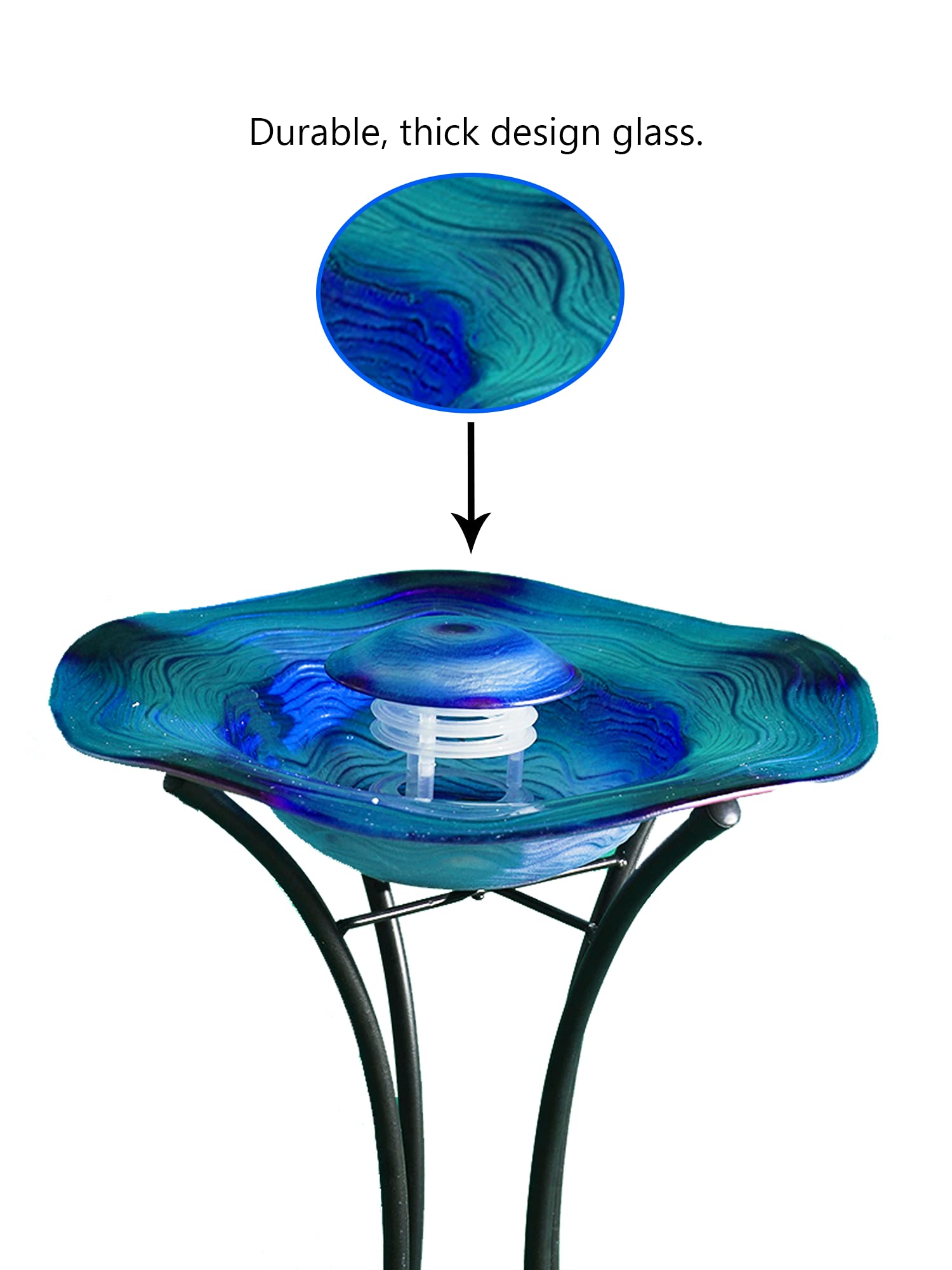 XBrand Aromatherapy Floor Mist Fountain w/Inline Control, 27 Inch Tall, Blue