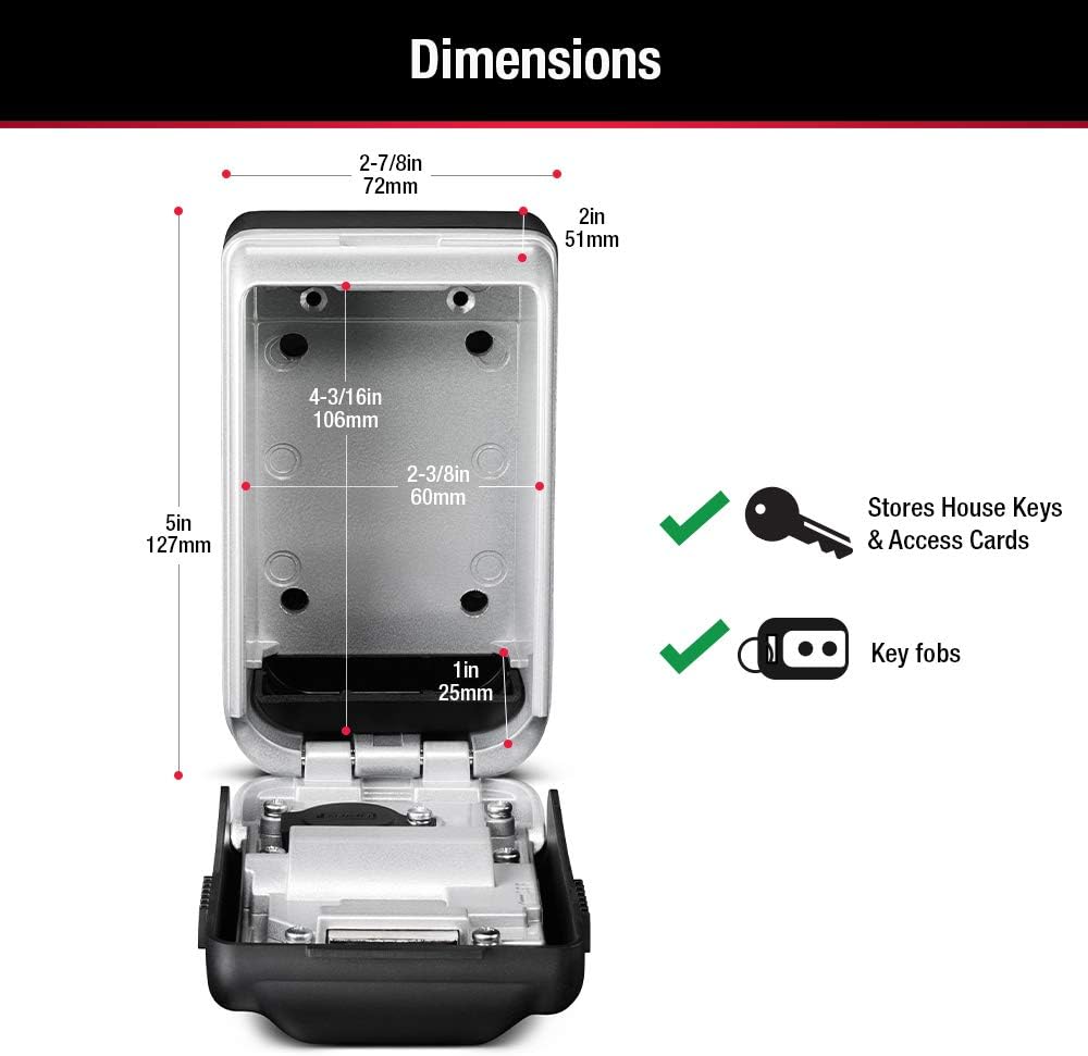 Get Special Price Master Lock 5425D Set Your Own Combination Wall Mount Lock Box with Light Up Dials, 6 Key Capacity