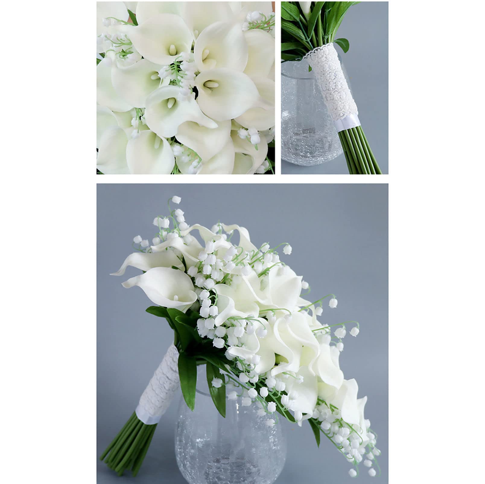 ホワイトブーケ 造花 カラリリー・オーキッド ホワイトブーケ 造花