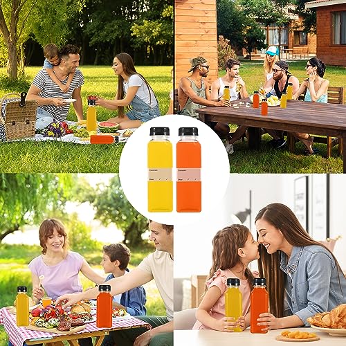 10 Stk 400ml Shot Flaschen zum Befüllen, Leere Plastikflaschen zum Befüllen, Wiederverwendbare Kunststoff Smoothie Saftflaschen zum Befüllen Transparent für Kühlschrank Juicer Shots Wasser Milch