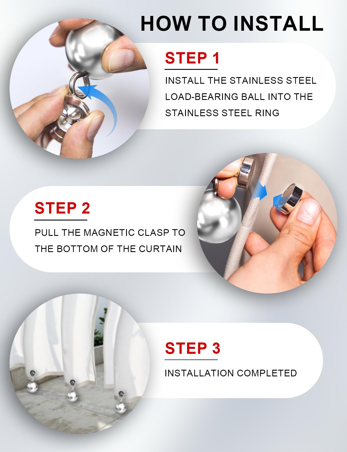 Rideau Pergola Extérieur Poids Pour Rideaux Extérieurs - Lot De 8